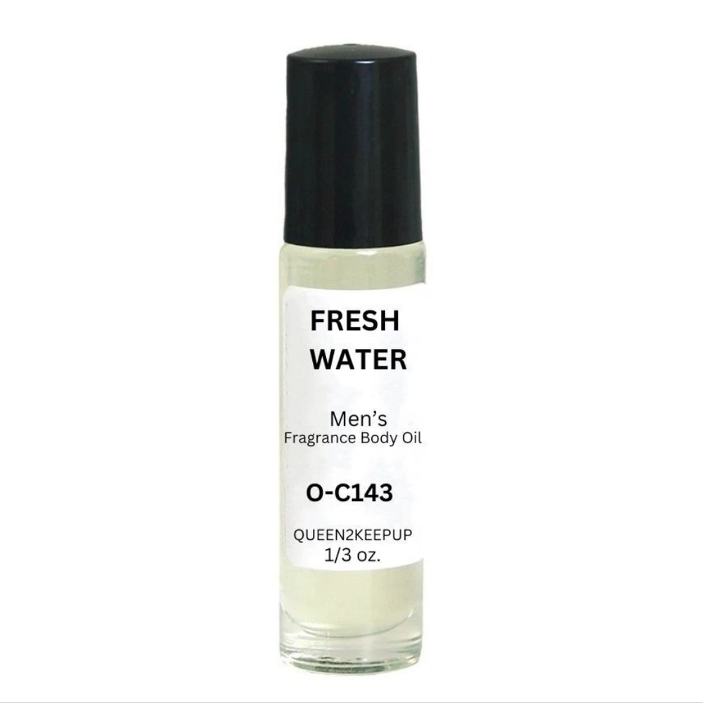 Fresh Water (Men) Body Oil 10 ml Fragrance Pure Uncut 1/3 oz Roll-On Scent